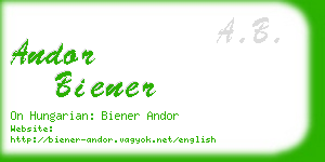 andor biener business card